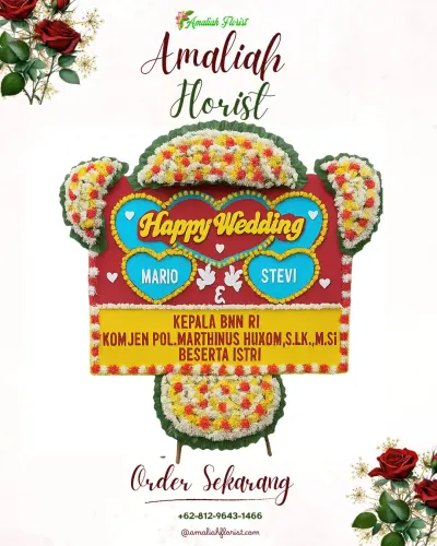 Karangan Papan Bunga Pernikahan di Sekarbanyu